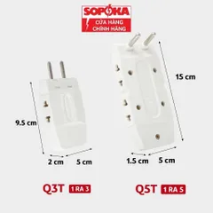 Ổ Cắm Chia Điện Đa Năng 2200W SOPOKA Xoay 180 Độ, Nhiều Lỗ Cắm, Dùng Cho Ti Vi, Tủ Lạnh, Quạt, Đèn Bảo Hành 2 Năm