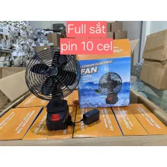 Quạt Tích Điện 8 Inch 10 Cell 48V – Quạt Để Bàn Mini 2 Tốc Độ, Gió Mạnh, Dùng Khi Mất Điện 892023