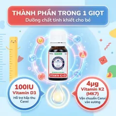 BioAmicus Vitamin K2&D3 hỗ trợ phát triển xương răng của trẻ - D3K2 Cho Bé