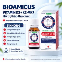 BioAmicus Vitamin K2&D3 hỗ trợ phát triển xương răng của trẻ - D3K2 Cho Bé