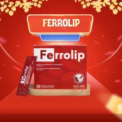 Sắt sinh học Ferrolip cho bà bầu và người thiếu máu, nhập khẩu từ Ý (Hộp 20 gói)
