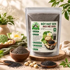 Bột Hạt Sen Mix Mè Đen Nguyên Chất Không Đường MTshop-metomstore