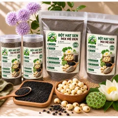Bột Hạt Sen Mix Mè Đen Nguyên Chất Không Đường MTshop-metomstore