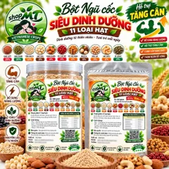 ComBo 1kg Bột Ngũ Cốc Siêu Dinh Dưỡng 11 Loại Hạt (50% Hạt Cao Cấp) và Ngũ Cốc 17 loại Hạt MTshop.metomstore