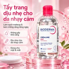 Nước Tẩy Trang Pháp Micellar Bioderma Créaline H2O 500ml Cho Da Nhạy Cảm