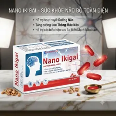 Viên Hoạt Huyết Bổ não Nano lkigai chứa Nattokinase-giảm đau đầu,chóng mặt,rối loạn tiền đình, ngừa đột quỵ Hộp 40 viêno