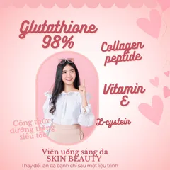 Viên LÀM TRẮNG DA Glutathion+ Collagen Skin Beauty Hỗ Trợ Chống Oxy Hóa Giảm Khô Da Sạm Da An Toàn Hiệu Quả Lọ 30 ViênW