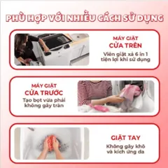 VIÊN GIẶT XẢ TCO 6IN1 Tiết kiệm, Làm Mềm, Lưu Hương Thơm Lâu cho Quần Áo 30 Viên 893821