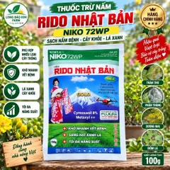 Rido Nhật Bản Niko 72WP 100g – Cymoxanil 8% + Mancozeb 64% – Hỗ Trợ Kiểm Soát Nấm Bệnh Cây Trồng