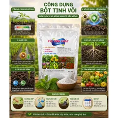 Vôi Tinh Chất 100% 1Kg - Hạ Phèn, Tăng pH Đất, Diệt Khuẩn Nấm Bệnh, Cải Tạo Đất Trồng, Bổ Sung Canxi Cho Cây Trồng