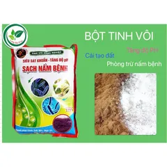 Bột tinh vôi HAK 100% 1Kg - Hạ Phèn, Tăng pH Đất, Diệt Khuẩn Nấm Bệnh, Cải Tạo Đất Trồng, Bổ Sung Canxi Cho Cây Trồng