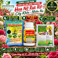 Combo Chăm Mai Vàng 3 Món | Siêu Hoa Mai 700g + NPK 17-17-17+TE 200g + Siêu Tạo Nụ 10-60-10 100g