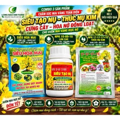 Combo Chăm Mai Vàng 3 Món | Siêu Hoa Mai 700g + NPK 17-17-17+TE 200g + Siêu Tạo Nụ 10-60-10 100g