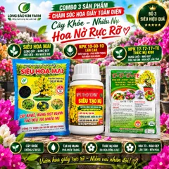 Combo Chăm Mai Vàng 3 Món | Siêu Hoa Mai 700g + NPK 17-17-17+TE 200g + Siêu Tạo Nụ 10-60-10 100g