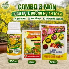 Combo 3 Món Kích Nụ Dưỡng Nụ Mai – Tạo Nụ 0-38-7 250ml + Kali Bo 25g + Canxi Nitrate 100g – Hoa To, Màu Đẹp lâu tàn