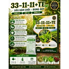NPK 33-11-11+TE ABIO-36 Gói 250g | Siêu Đạm Chồi, Bung Đọt, Xanh Lá, Dày Lá | Phân Bón Lá NPK Cao Cấp