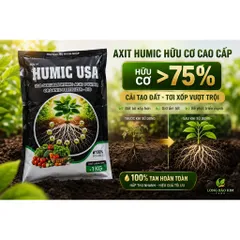 Humic USA 1Kg Axit Humic Hữu Cơ 75%+ Cải Tạo Đất Kích Rễ Tơi Xốp Đất Tan Hoàn Toàn 100%