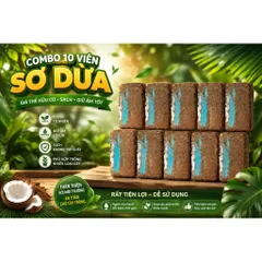 Combo 10 Viên Sơ Dừa Nén 500G/Viên - Xơ Dừa Ép Khối Giữ Ẩm Tốt Trồng Rau Hoa Lan Sen Đá Cây Cảnh