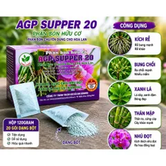 AGP Supper 20 - Phân Bón Hữu Cơ Cho Lan Hộp 20 Gói Dạng Bột/Dạng Viên Kích Rễ Bung Chồi Ra Hoa Đẹp