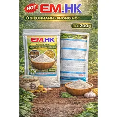EM.HK 200g – Bột vi sinh xử lý chất thải hữu cơ, ủ phân nhanh, khử mùi chuồng trại, làm đệm lót sinh học