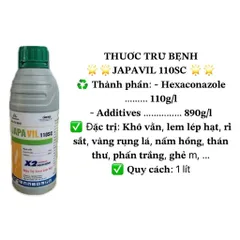 JAPAVIL 110SC – Thuốc trừ bệnh nấm hiệu lực mạnh, bảo vệ cây trồng chai 1 lít nước trắng