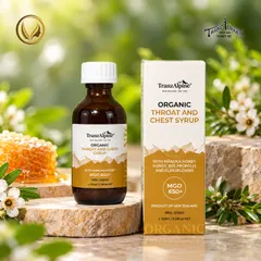 Siro giảm ho, đau họng MGO650+ TranzAlpine Organic Throat And Chest Syrup 100ml