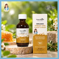 Siro ho, đau rát họng MGO650+ New Zealand TranzAlpine Organic Throat And Chest Syrup 100ml