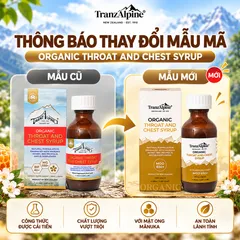Siro ho, đau rát họng MGO650+ New Zealand TranzAlpine Organic Throat And Chest Syrup 100ml