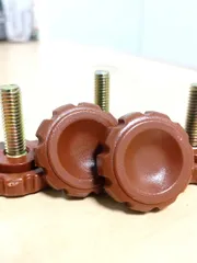 [combo 10 cái ] chân đế tăng chỉnh,núm vặn ô,vít vặn tăng chỉnh chân bàn,chân võng bông nâu M8x25xFi32