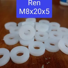 [combo 100 cái ] long đền nhựa trắng M8x20x5 cách điện,vòng đệm nhựa dầy cách điện