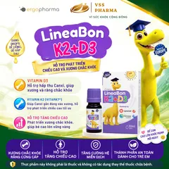 Vitamin D3 K2 LineaBon 10ml  hỗ trợ hấp thu canxi cho trẻ