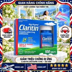 VIÊN UỐNG DỊ ỨNG CLARITIN 10MG BAYER MỸ HỘP 100 VIÊN