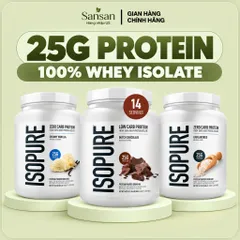 Bột Whey Protein Isopure 100% Whey Isolate 25g Protein 14 Khẩu Phần Zero Carb Low Carb Hỗ Trợ Phát Triển Và Phục Hồi Cơ