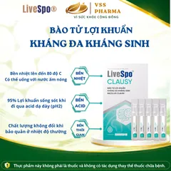 Men vi sinh 2 tỷ lợi khuẩn LiveSpo Clausy chính hãng 10 ống 896756