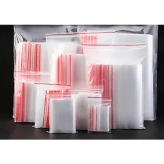 100 gram túi zip chỉ đỏ - túi zip miết mép viền đỏ đủ cỡ