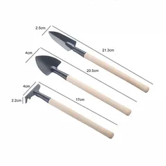 BỘ DỤNG CỤ LÀM VƯỜN MINI  3 MÓN CÁN GỖ CHO ĐẤT TRÔNG CÂY
