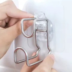 Móc treo thau chậu nhà tắm dán tường, móc dán inox miếng dán siêu dính