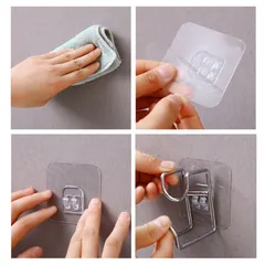 Móc treo thau chậu nhà tắm dán tường, móc dán inox miếng dán siêu dính