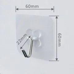 Combo 20 Móc Dán Treo Tường Trong Suốt Kích Thước 6 x 6 cm