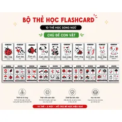 Thẻ Học Flashcard Cho Bé Song Ngữ Việt Anh - Combo 10 Thẻ học thông minh | Học Từ Vựng, Nhận Biết Thế Giới Quanh Bé