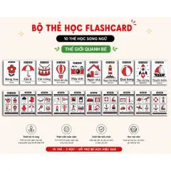 Thẻ Học Flashcard Cho Bé Song Ngữ Việt Anh - Combo 10 Thẻ học thông minh | Học Từ Vựng, Nhận Biết Thế Giới Quanh Bé