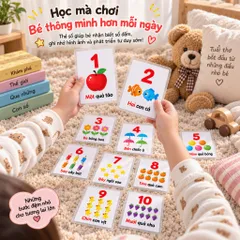 Thẻ Học Thông Minh Số Đếm 1-10 Cho Bé - Bộ 10 Thẻ Học Số Đếm Tiếng Việt - Thẻ Học Thông Minh Giúp Bé Nhận Biết Số (bs4)