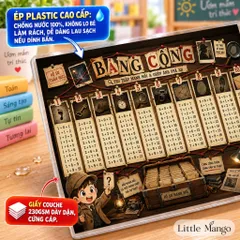 Combo 4 Bảng Cửu Chương Cộng Trừ Nhân Chia A4 Ép Plastic Cho Bé – Xe Công Trình, Vũ Trụ, Thám Tử