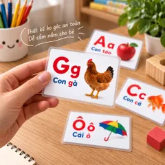 Bộ 29 Thẻ Học Thông Minh Bảng Chữ Cái Tiếng Việt Cho Bé – Thẻ Học Chữ Kèm Hình Ảnh Minh Họa, Học Liệu Mầm Non