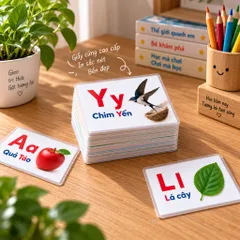 Bộ 29 Thẻ Học Thông Minh Bảng Chữ Cái Tiếng Việt Cho Bé – Thẻ Học Chữ Kèm Hình Ảnh Minh Họa, Học Liệu Mầm Non