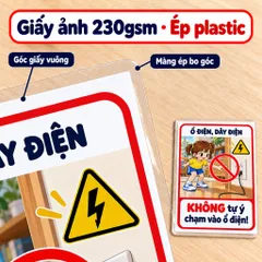 Bộ 20 Thẻ Học Cảnh Báo Cho Bé – Mẫu Bé Gái, Học Kỹ Năng An Toàn, Ép Plastic, A4 A5 A6