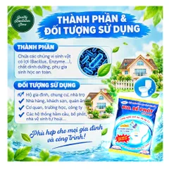 Men Bio Bể Phốt Export 250g – Công Nghệ Thế Kỷ 21 Phân Hủy Chất Thải, Khử Mùi Hôi, Hạn Chế Tắc Nghẽn Hầm Cầu, Nhà Vệ Sin