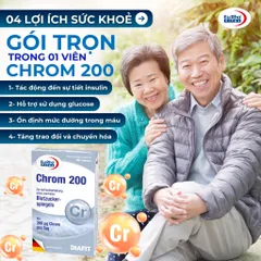 [CHÍNH HÃNG] Viên Uống Chrom 200 Hỗ Trợ Duy Trì Đường Huyết Ổn Định Đức (Hộp 60 Viên)