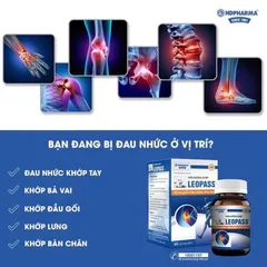 Viên dưỡng khớp LEOPASS HDPharma 90 viên bao phim hỗ trợ giảm triệu chứng viêm khớp