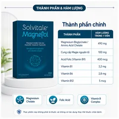 Viên uống bổ sung Magie hữu cơ Solvitale Magnefol Magie, Vitamin B, hỗ trợ giảm mệt mỏi căng thẳng